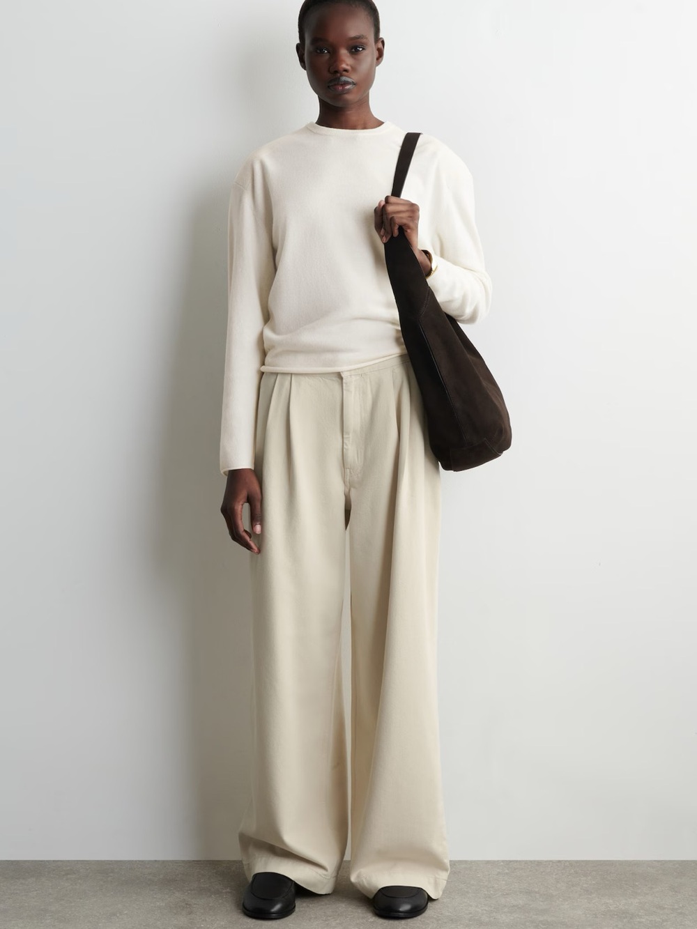 NWT (size 6) COS PLEATED WIDE-LEG DENIM PANTS